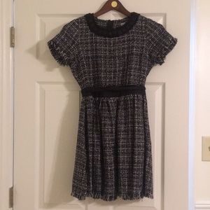 Chic tweed dress with necklace detail